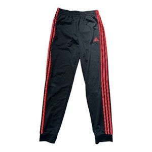 Adidas Kids Black Joggers with Red Stripes Youth XL 18/20